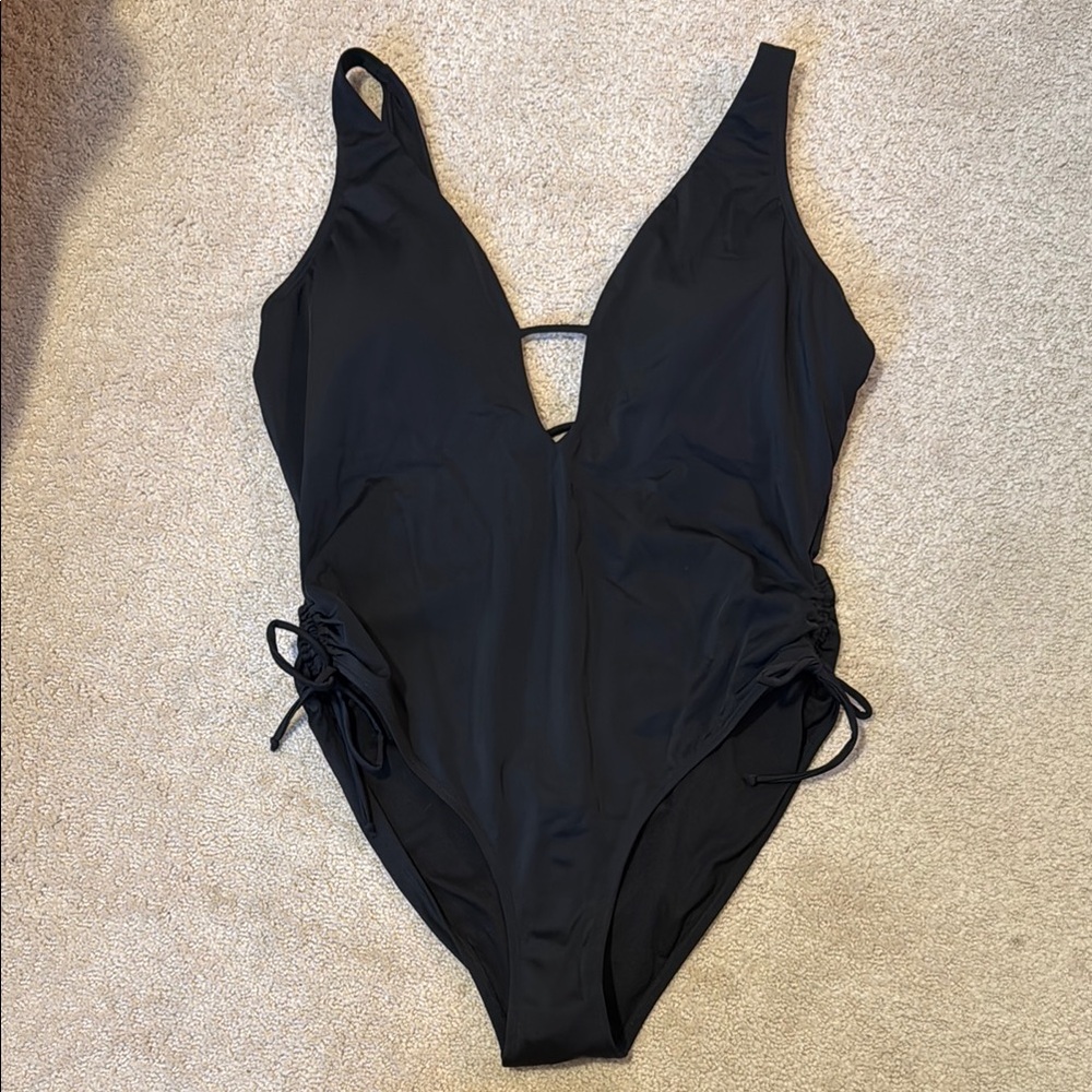 Plunge Black One-Piece Swimsuit
